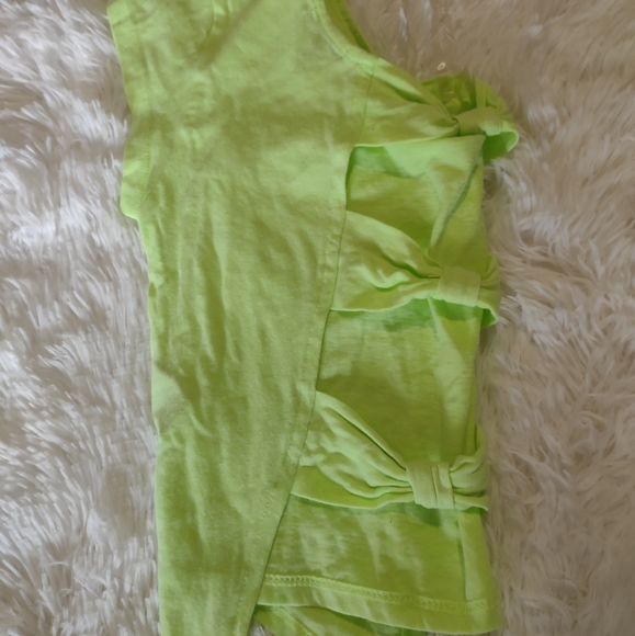 Charlotte Russe Y2K Neon Green Bow Back Cropped Tee Small - Picture 7 of 8